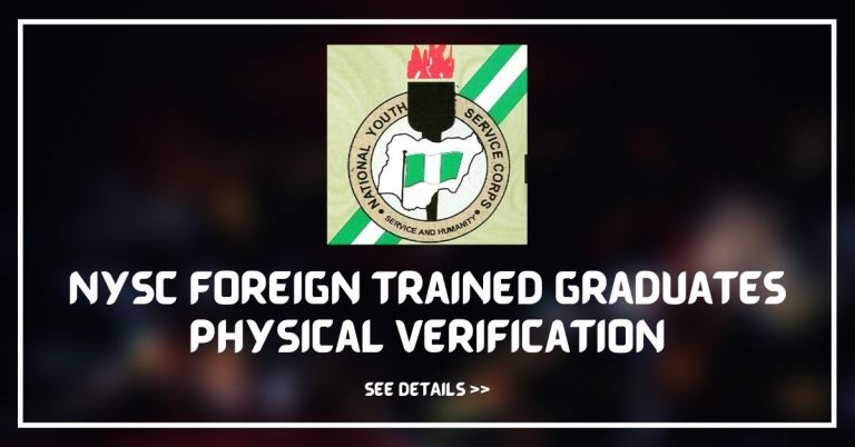 Nysc Foreign Trained Graduates Physical Verification Of Credentials 8459