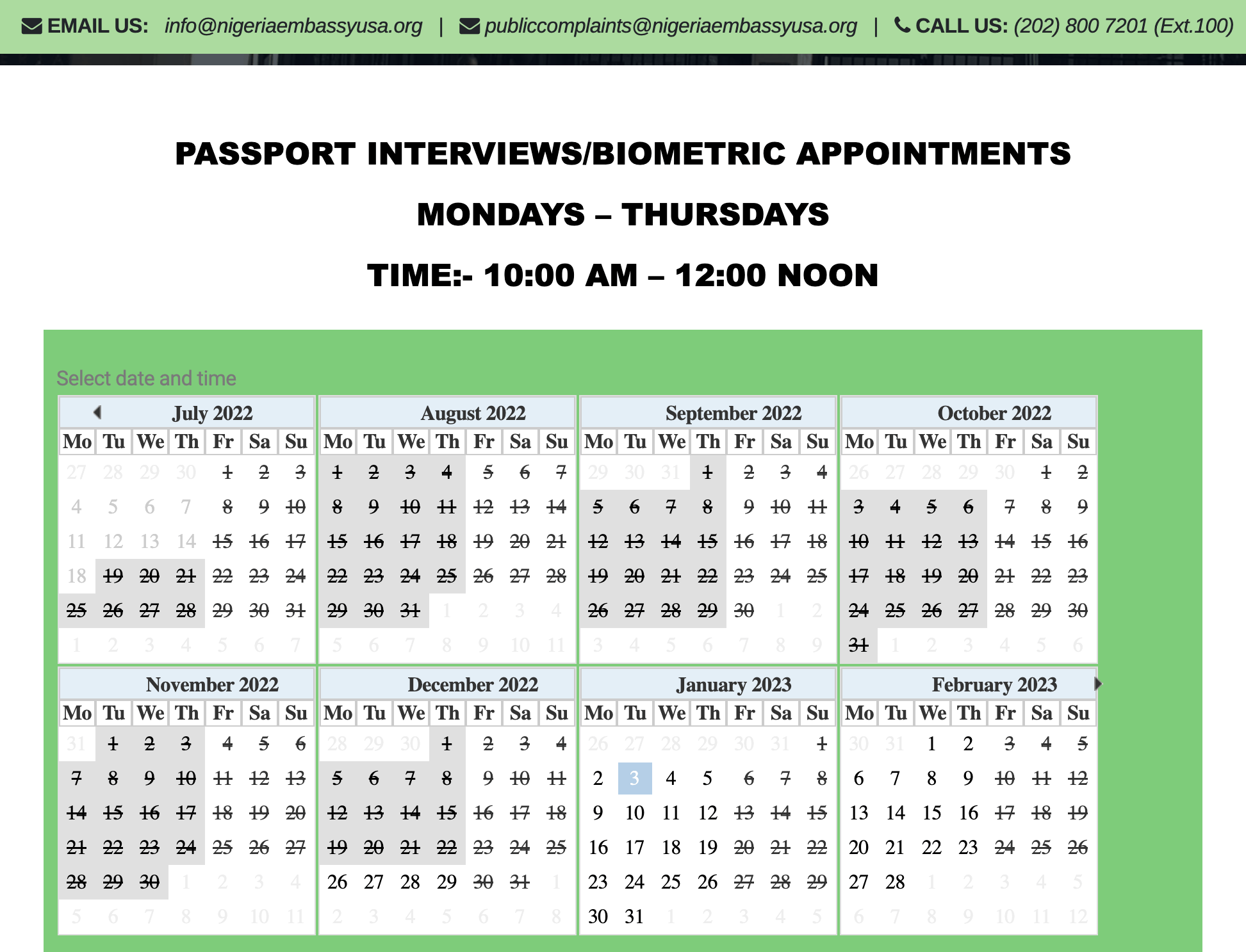 Passport Intervention Exercise At Nigerian Embassy USA 2022   Nigerian Passport Capturing Dates Available 