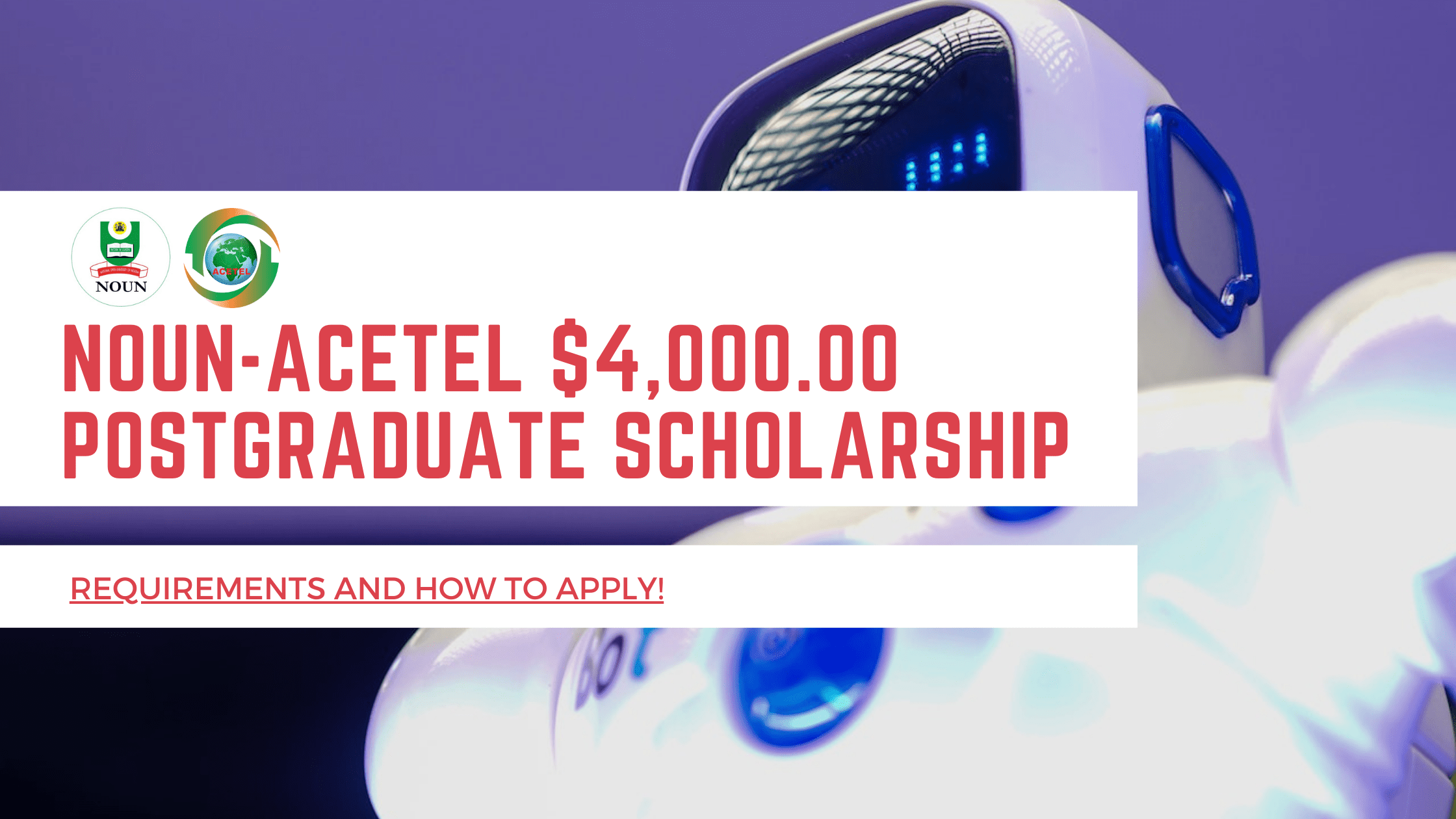 NOUN ACETEL Scholarship For Postgraduate Study NGScholars