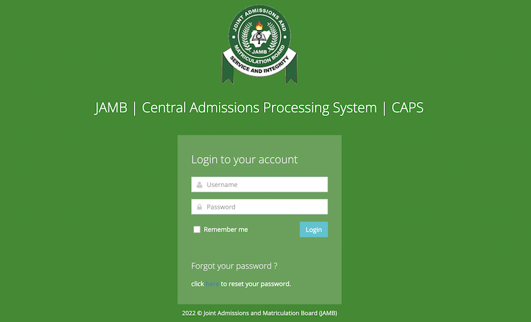 JAMB Portal E Facility Login Portal jamb gov ng Open For 2022